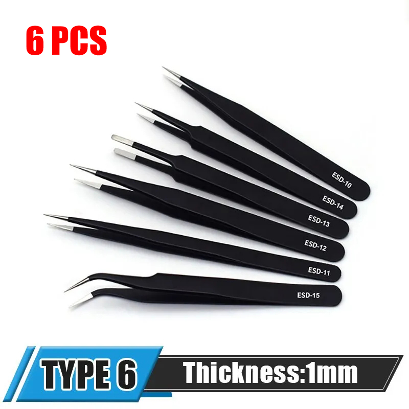 Electronics Repair Tool - Pinces antistatiques en acier inoxydable ESD,