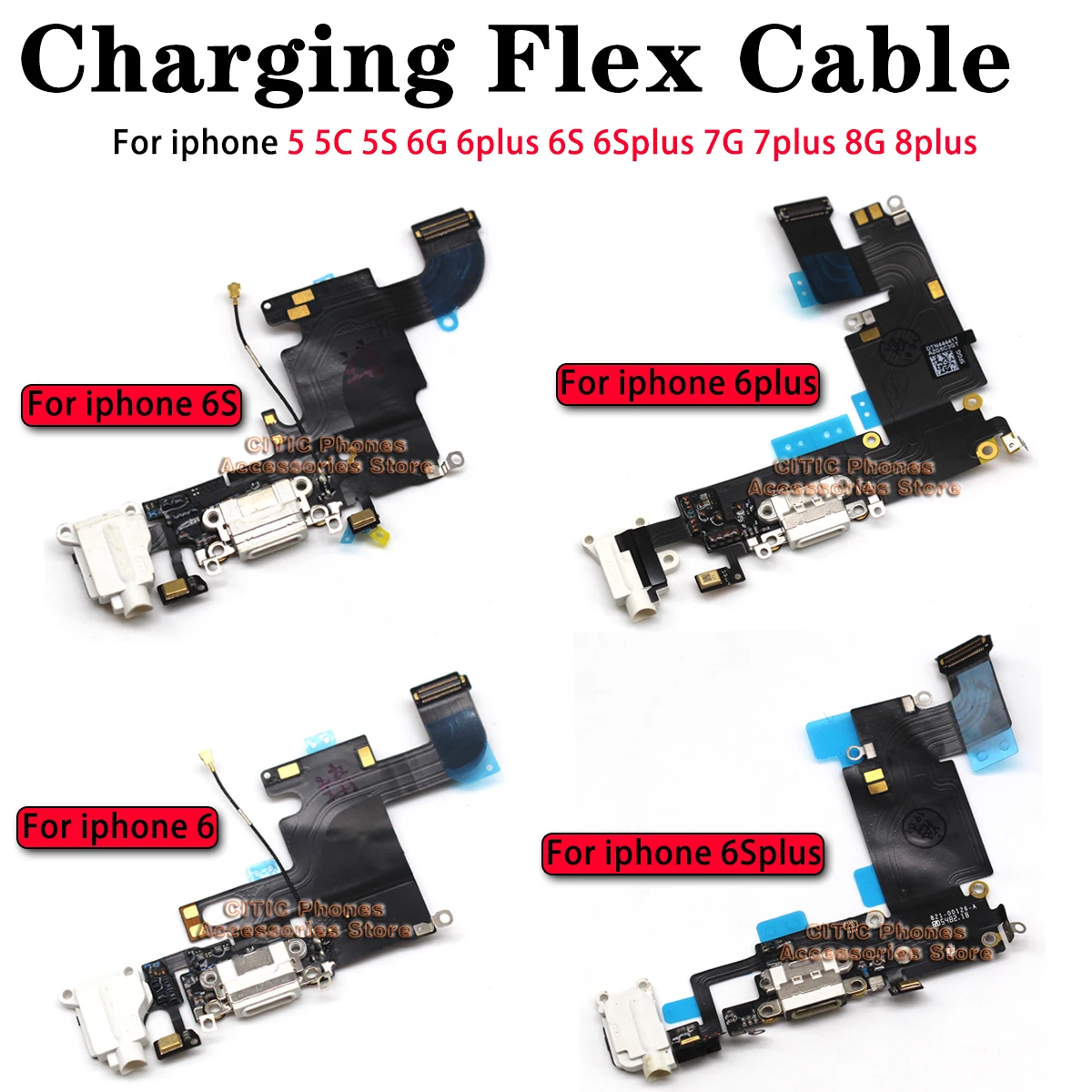 5 pièces pour iPhone 6 6S 7 8  - Charging Port Flex avis et prix
